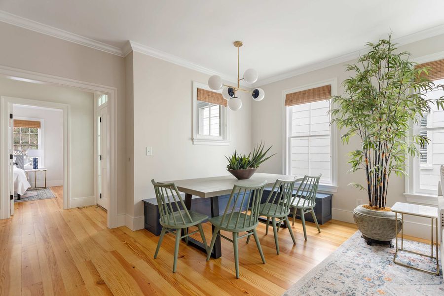 Dining area with banquet seating
