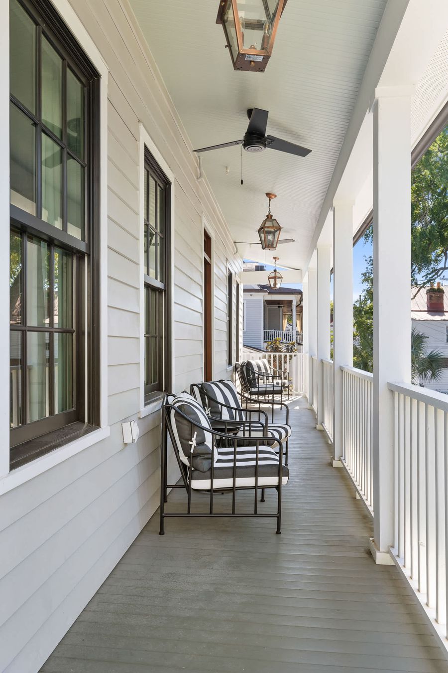 Second level porch with seating for your group 