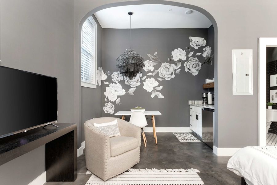Seating area with a smart TV 