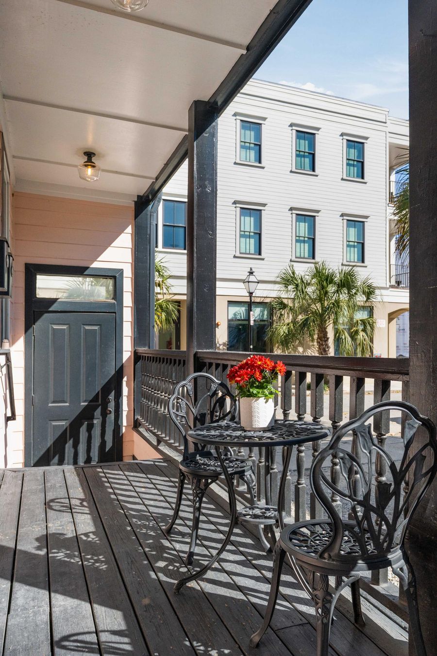 Outdoor veranda with seating