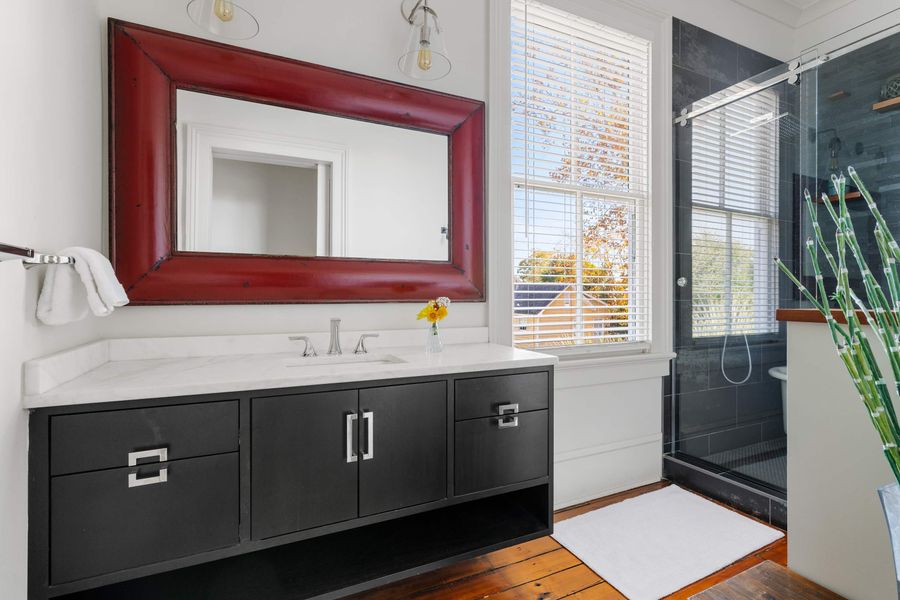 Bathroom 1: Walk-in Shower + Tub 