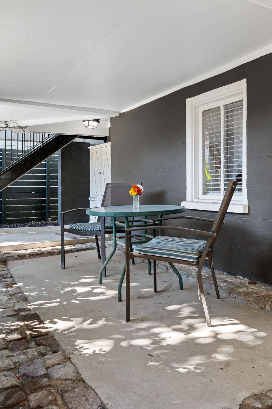 Outdoor seating area just outside the rental 