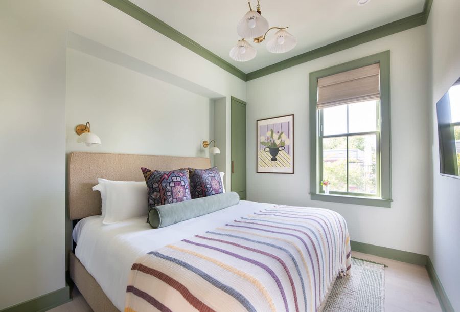 Hotel-worthy comfort meets residential warmth, with premium linens, plush pillows, and a calming, refined palette.