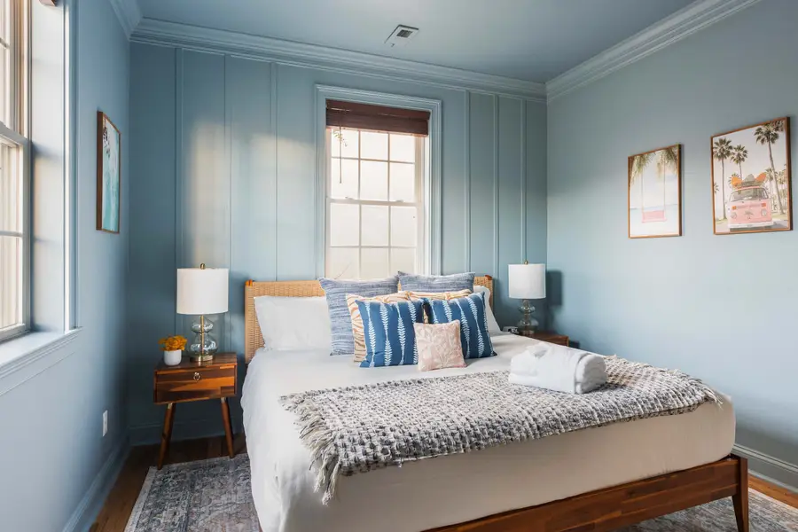 Large bedrooms with luxury linens and elevated decor.