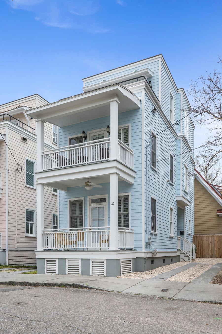 Exterior of the home with off-street parking