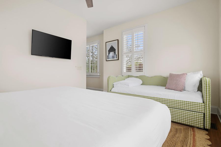 Bedroom 2: King Bed + Daybed (Twin) + Private Rooftop + TV