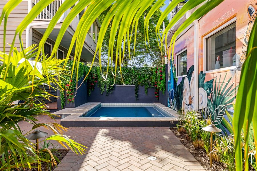 NEW — The Boho Rosa now features a private jacuzzi plunge pool, offering both hot and cold settings so guests can customize their perfect soak.