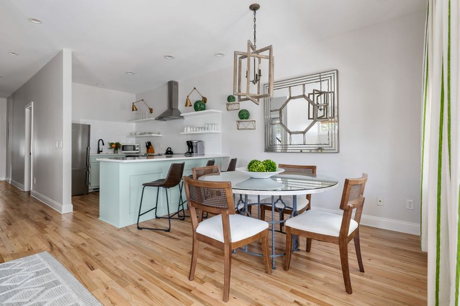 Dining area and kitchen