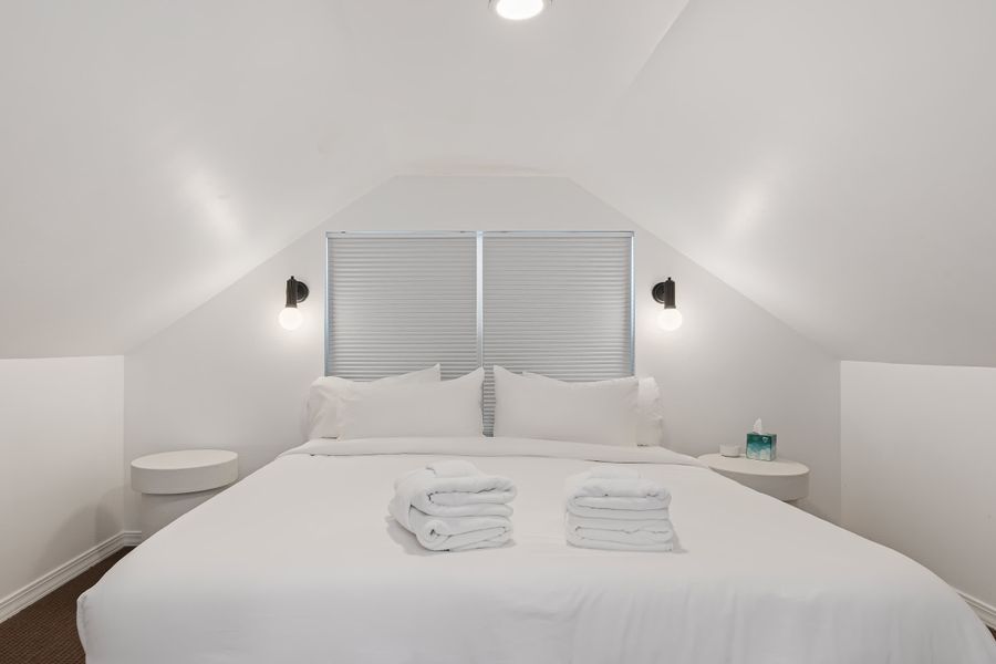 Bedroom 1: King bed