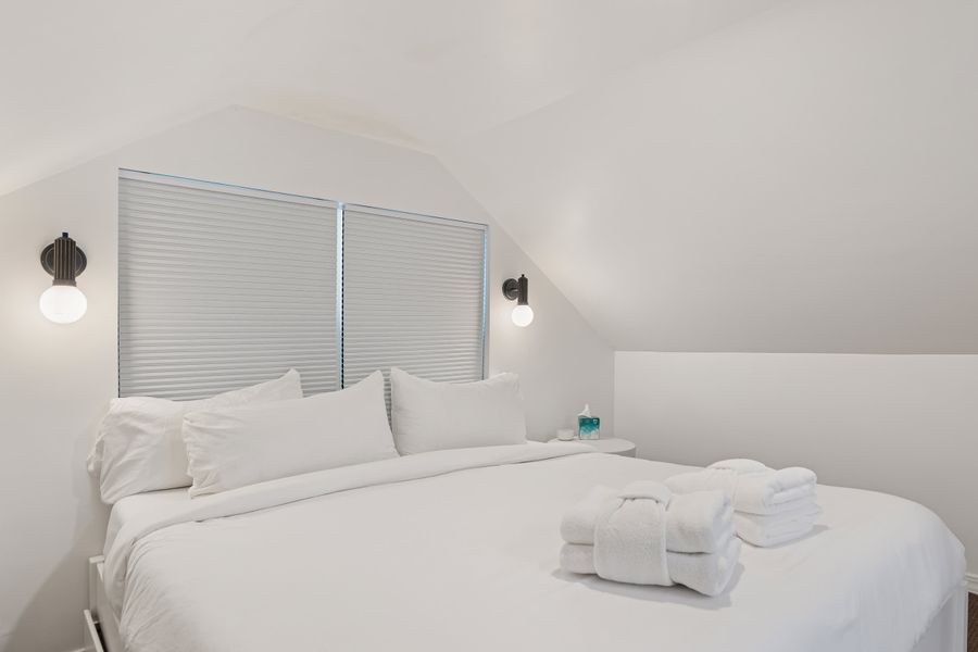 Bedroom 1: King bed