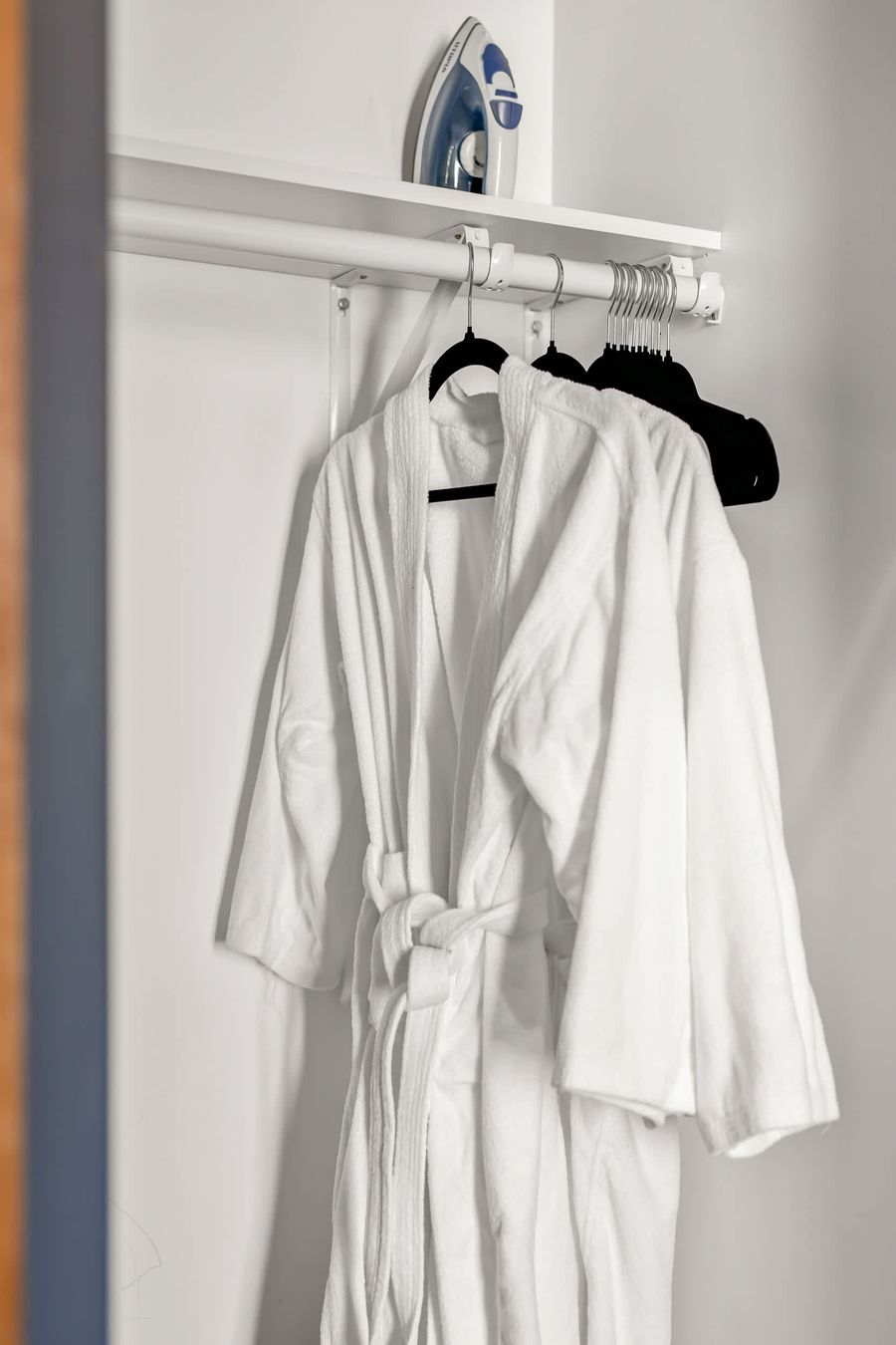 Spacious wardrobe for easy storage and a clutter-free stay.