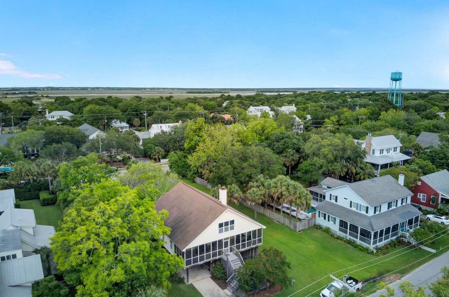 Aerial view of the house