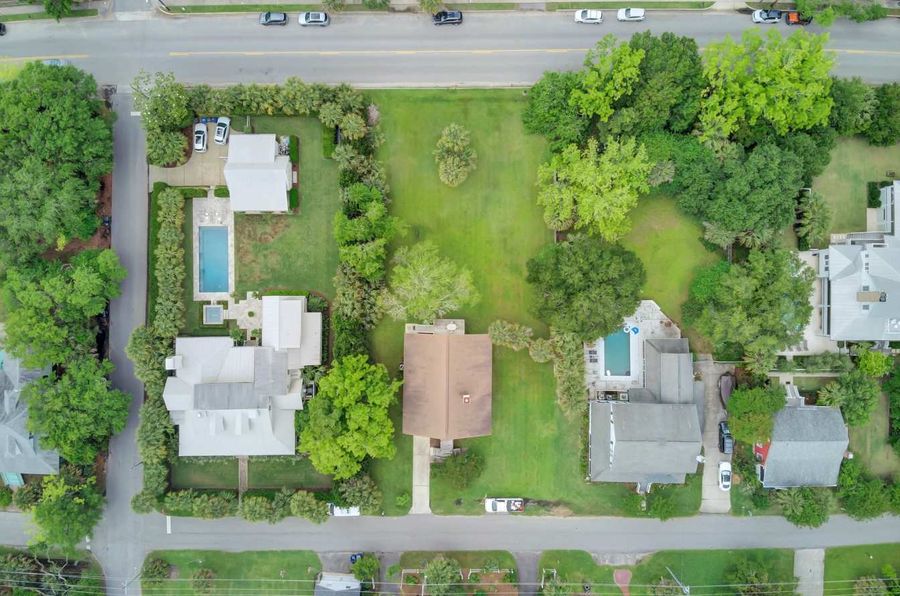 Aerial view of the house