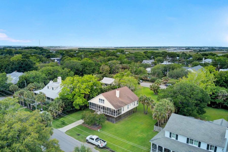 Aerial view of the house