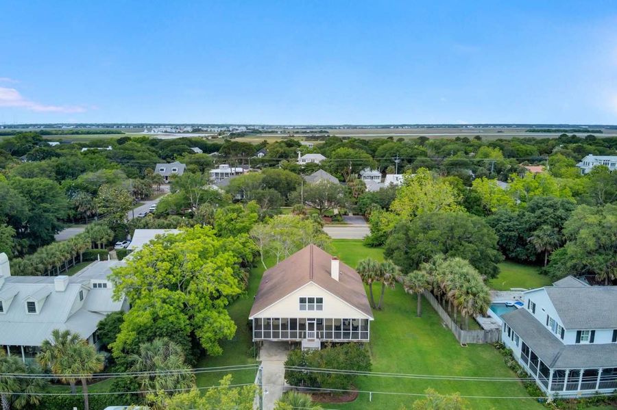 Aerial view of the house