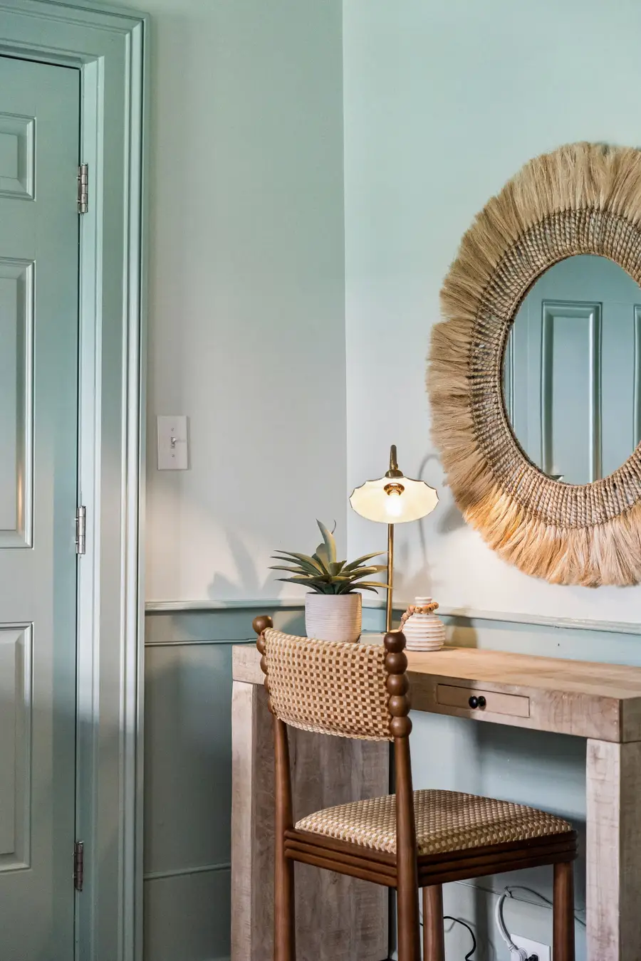 Bedroom #4: Designed with a king bed, Smart TV, beautiful natural light, and a stylish vanity that doubles as a workspace.