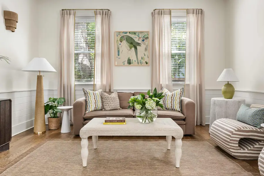 A generously sized living room designed for the whole group to come together, relax, and make memories!