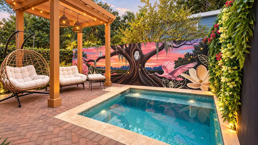 The Boho Bungalow now features a private plunge pool with jets and lighting features for evening swims.
