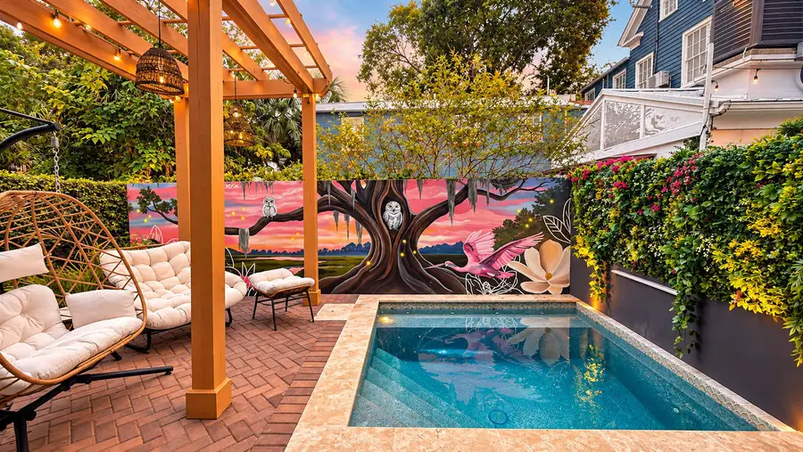 Backyard lounge area & pool!