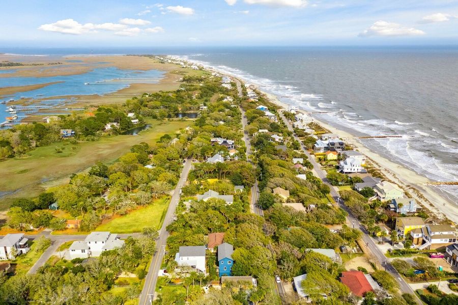Just steps to the edge of America! The beach is just a short walk from the blue house! 