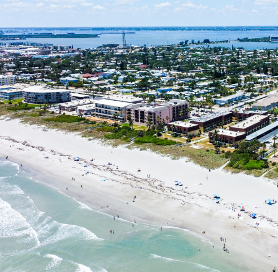 Aerial view of Cocoa Beach.