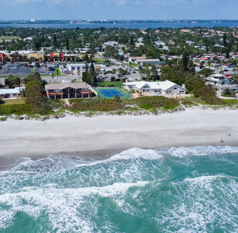 Aerial view of the beach at Indialantic, Florida