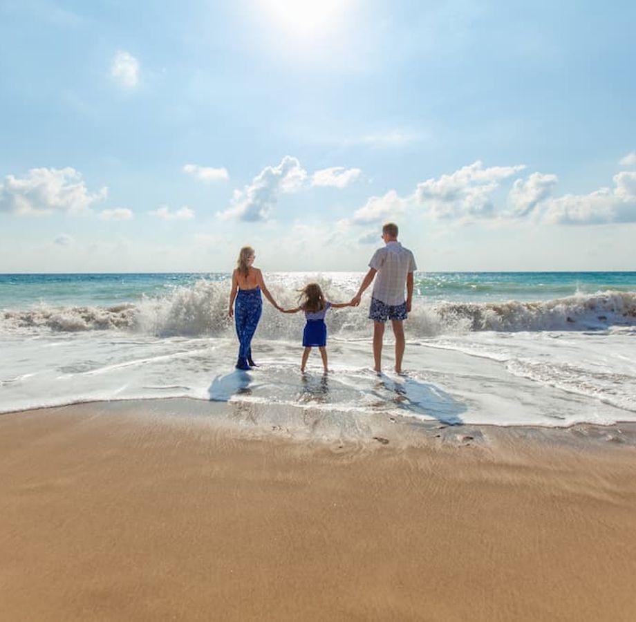 Happy family on the beach
